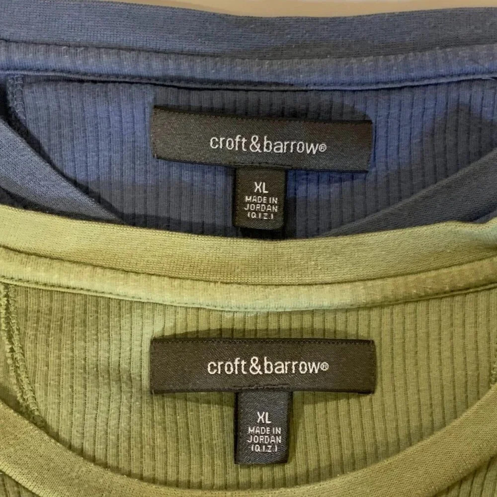 Croft & Barrow Women's Ribbed Cotton ( Lot of 2) Crew Neck Short Sleeves Size XL - Picture 11 of 15
